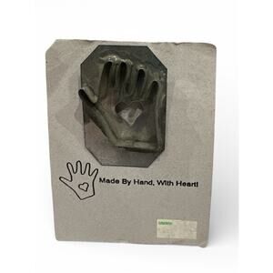 Vintage Heart in Hand Tin Cookie Cutter Pin 1.5" x 2" Made By Hand Jewelry